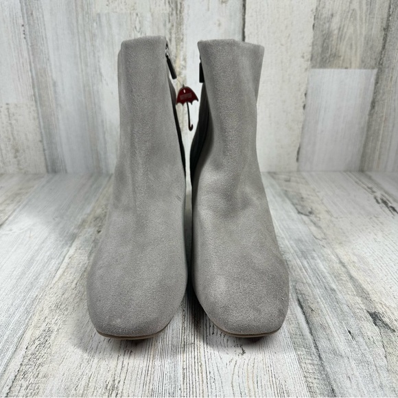 New Blondo Etana Waterproof Block Heel Round Toe Suede Bootie in Gray #323 - Picture 4 of 12
